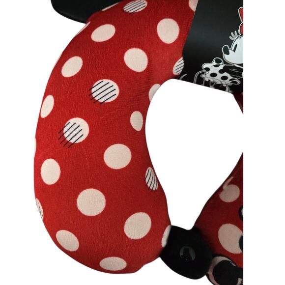 Disney Minnie Mouse Memory Foam Travel 3D Neck Pillow Red Polka Dot Airplane Car - Picture 5 of 7